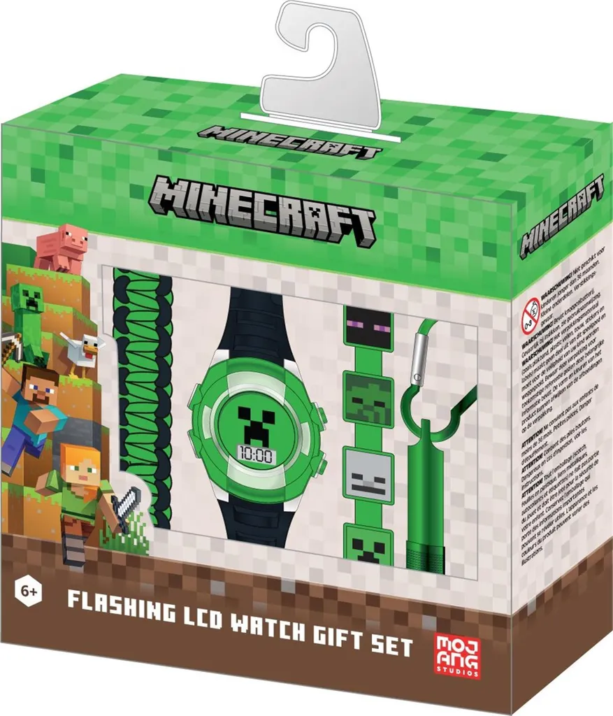 Montre LED Minecraft avec Lampe Intégrée et Bracelet de Survie Tressé
