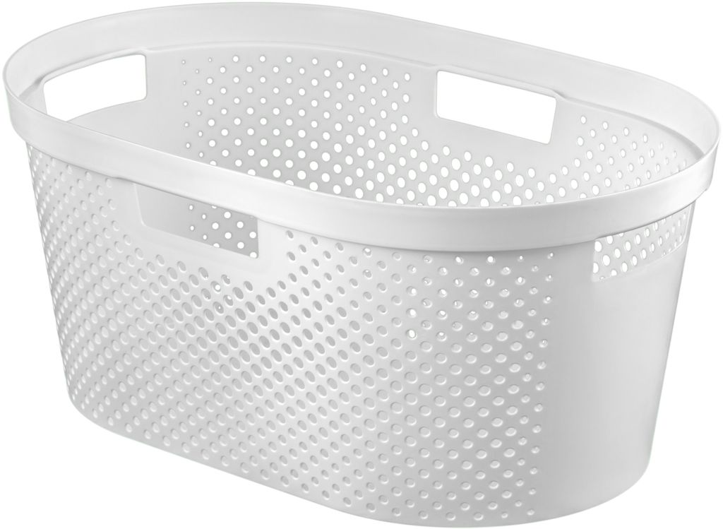 Curver INFINITY Wäschekorb mit Lochmuster, 40 l,  Weiß Produktbild 