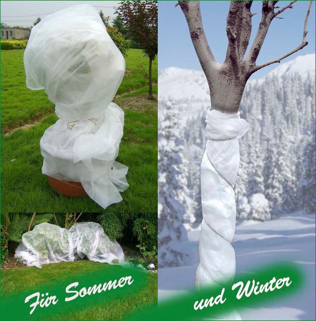 HAUSHALT INTERNATIONAL Gartenvlies Pflanzenschutzsack Wintervlies Kälteschutz Pflanzen Bäume Sträucher