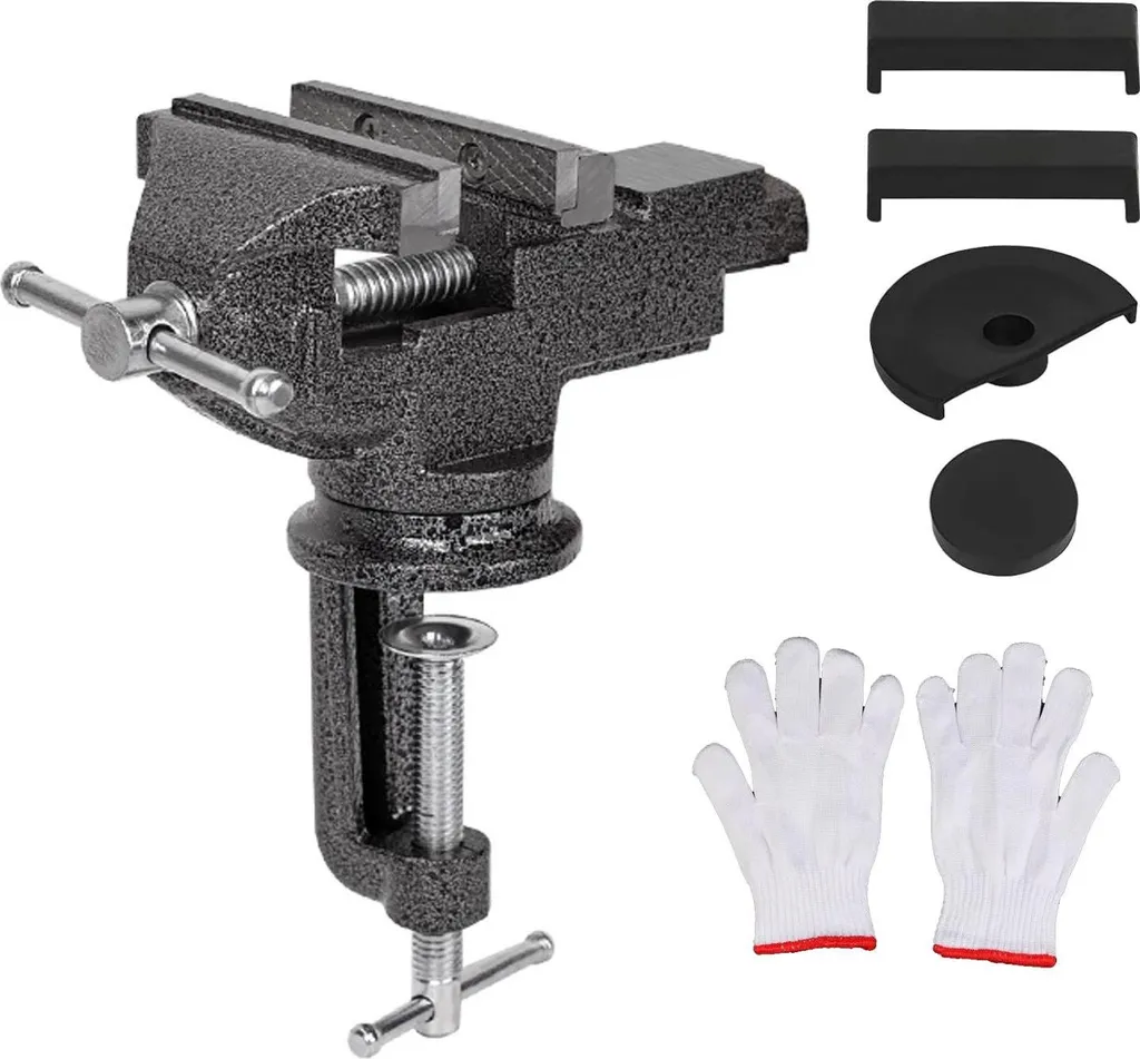 Étau Universel 80 mm en Acier Allié avec Socle Pivotant à 360 Degrés