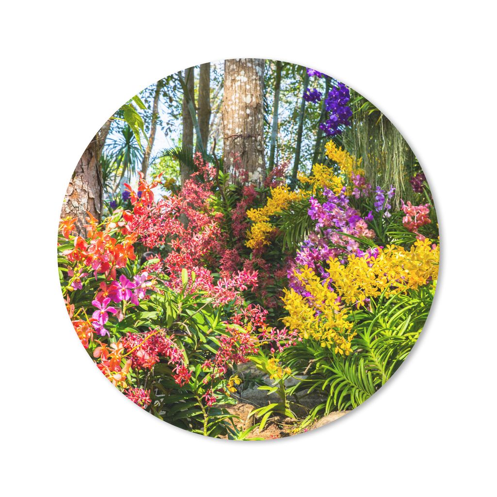 MuchoWow Mauspad Mousepad Blumen - Regenbogen - Wald - Jahreszeiten 30x30 cm - Mousepads - Maus Mat - Pad - Mausunterlage - Tischunterlage - Schr...