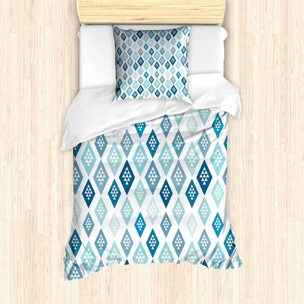Set Copripiumino ABAKUHAUS Antiacaro 135x200 Blu Mare Diamante