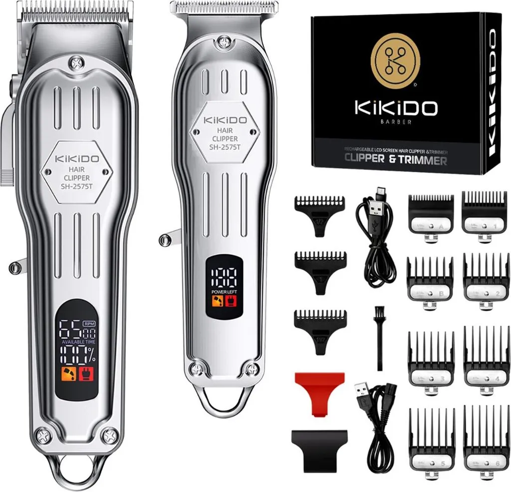 INF Set 2-in-1 Tagliacapelli e Regolabarba Professionale per Uomo e Barbiere