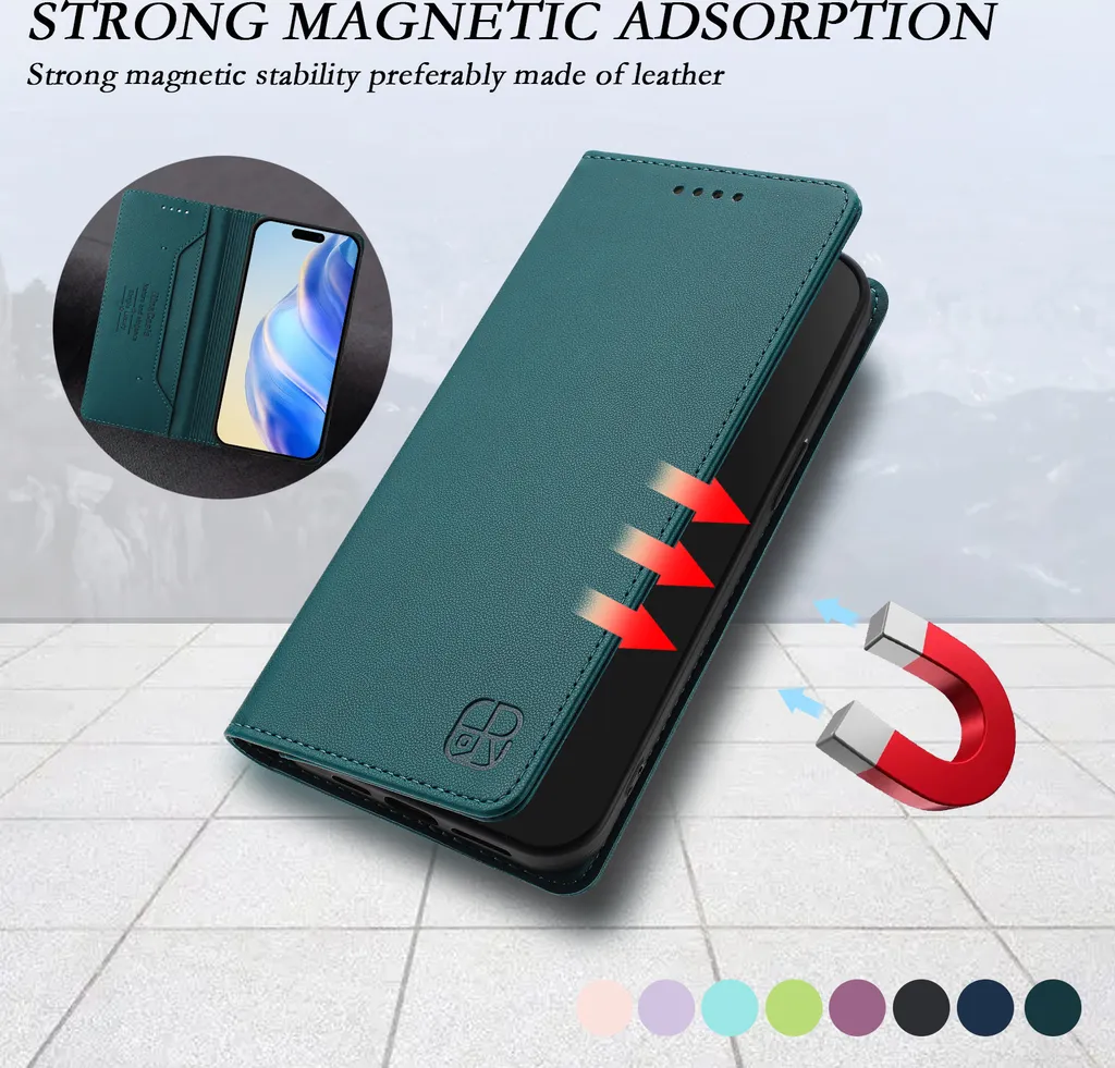 Custodia Libro Xiaomi Redmi Note 15 4G con Porta Carte Verde