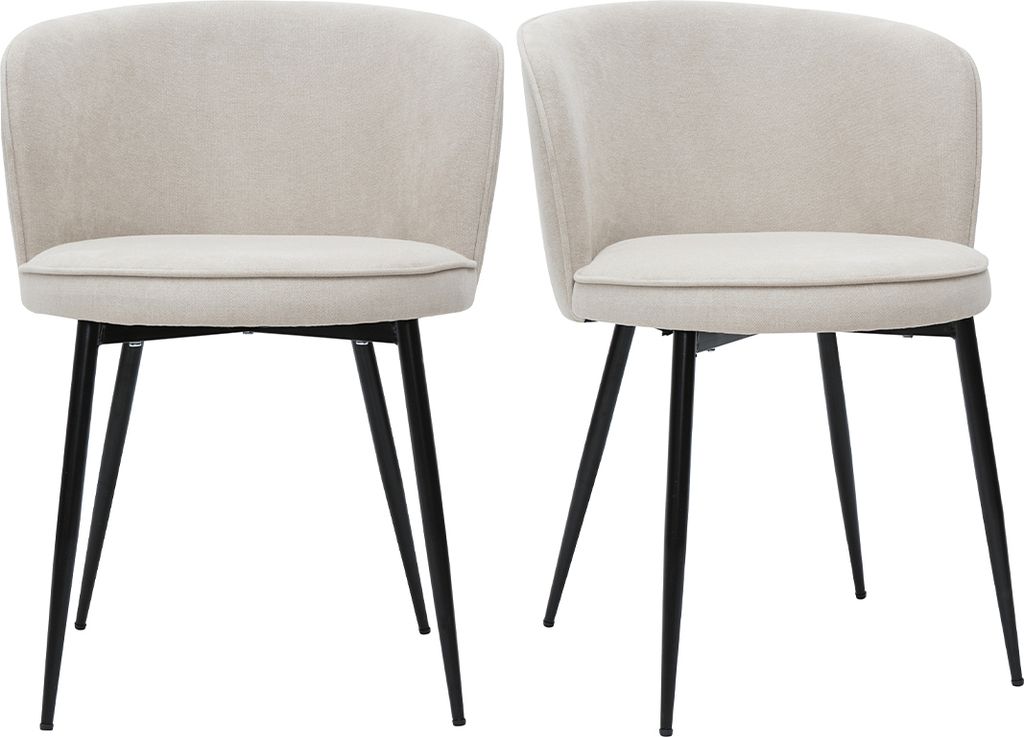 Miliboo - Designer-Stühle aus beigem Stoff mit Samteffekt Produktbild 1