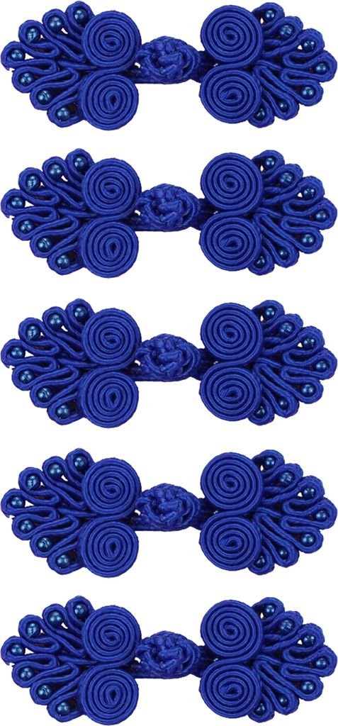 5 Paar Nähknöpfe Vintage Chinese Style Clothing Accessoires Geschenkbox Einladungshandknöpfe für Scrapbooking-Königsblau