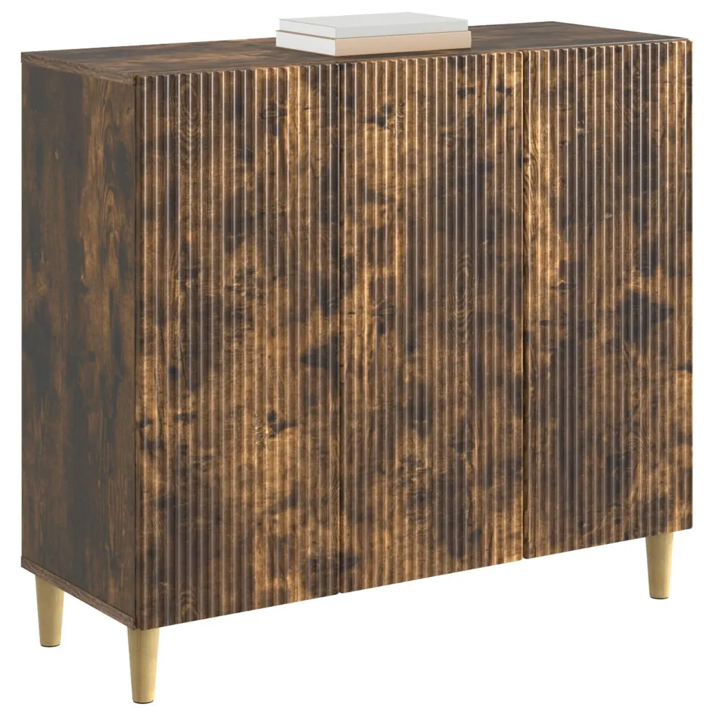 Buffet de Salon Chêne Fumé 89cm - Solution Rangement Gain de Place