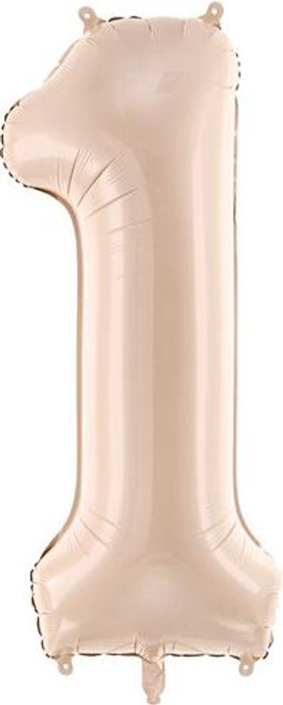 Folienballon Zahl „1“, 72cm, dunkelbeige