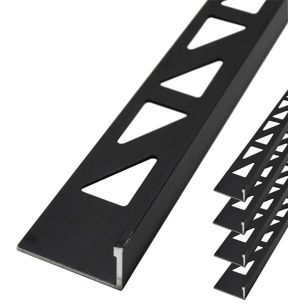 5x Dalsys 2,5m Fliesenschiene, L Profil, 12,5mm, Schwarz, Produktbild 