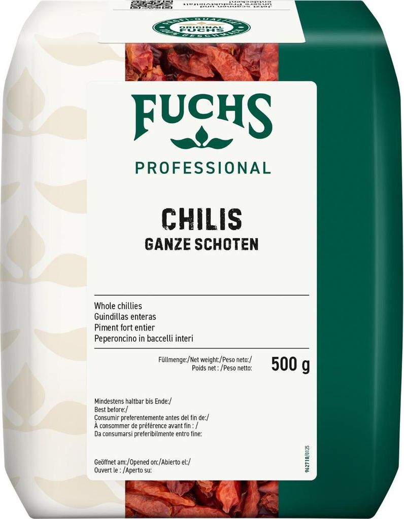 Fuchs Professional Chilis ganze Schoten mit freuriger Produktbild 