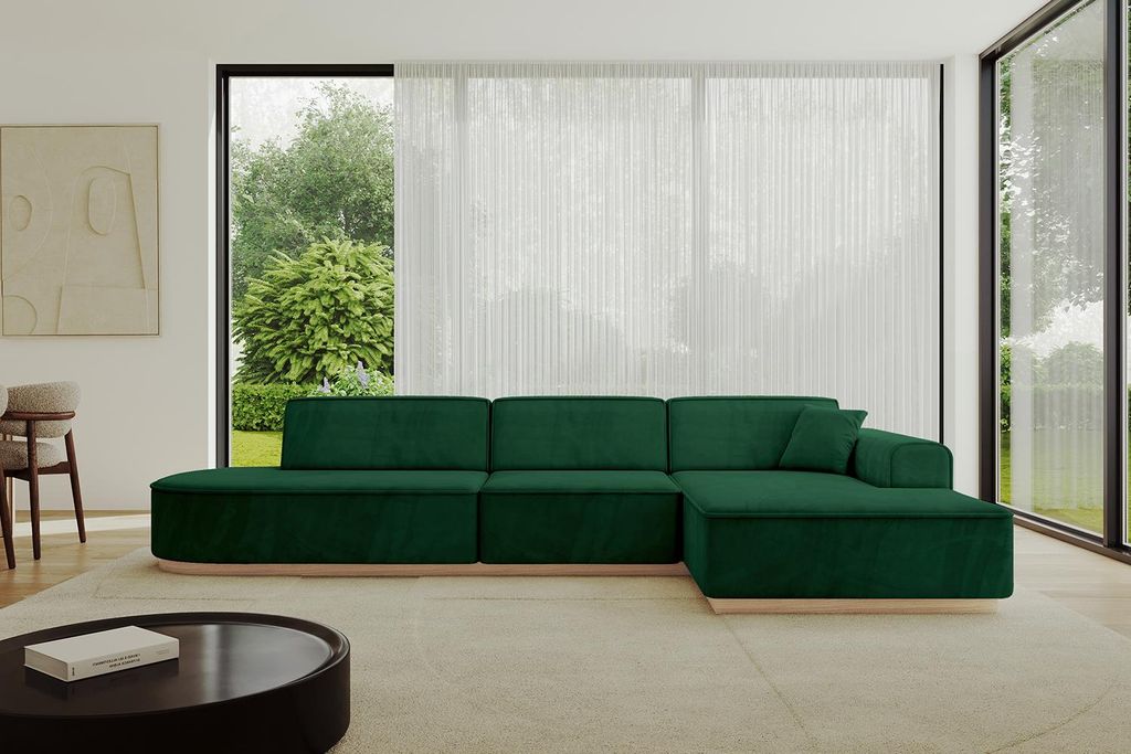ALTDECOR Ecksofa in L-Form IREA-L2 327x165x80 cm Grün Corner Sofa Eckcouch Couch Wohnlandschaft Cauchsofa