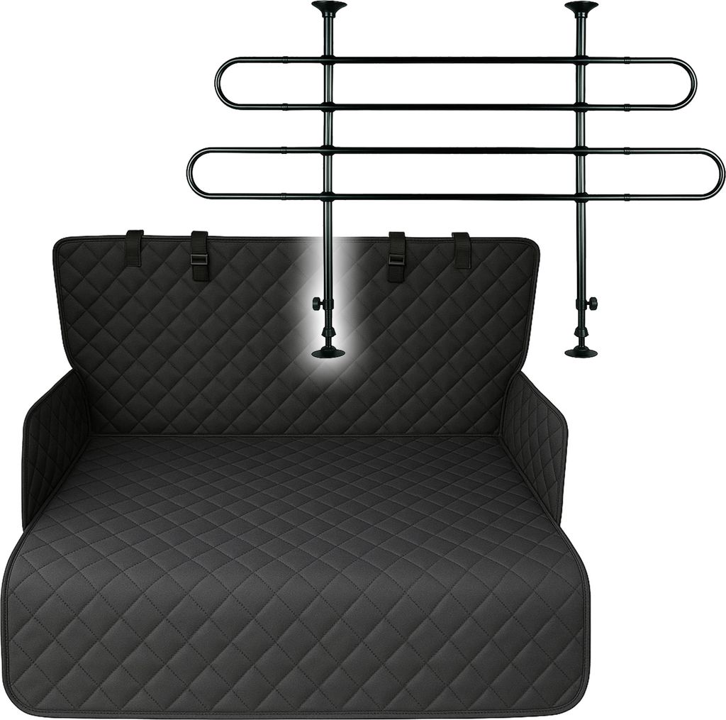 Eurocatch Hunde Auto Set – Wasserabweisende Kofferraumdecke & verstellbares Hundegitter aus Stahl, universelle Passform, Schutz für Auto & Hund,...