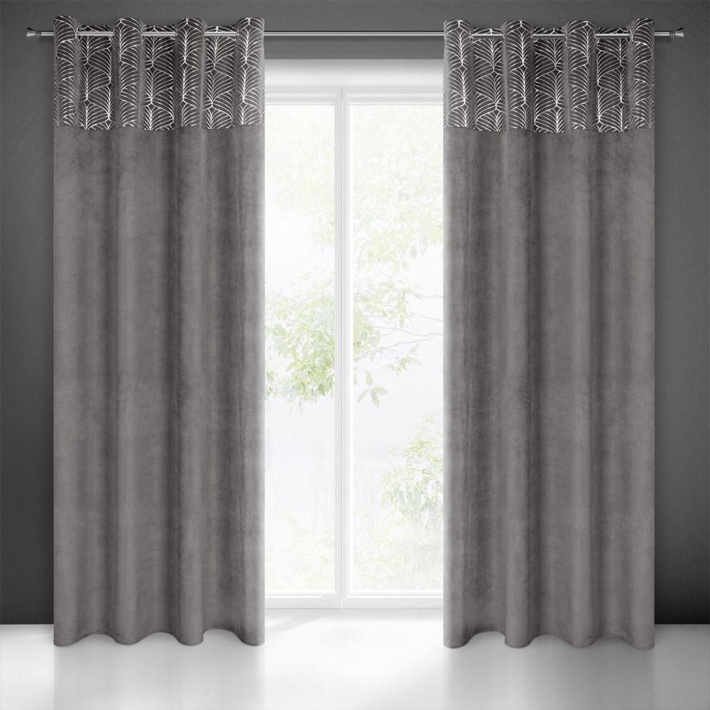 Vorhang LINDI GF silber hellgrau 140x250 cm Ösen Ösenvorhang
