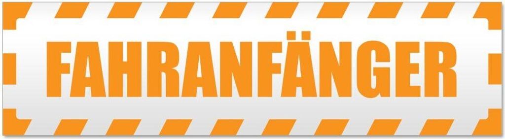 Kiwistar Fahranfänger gestreift Magnetschild Schild magnetisch - 30cm Orange - Magnetfolie für Auto PKW Kfz