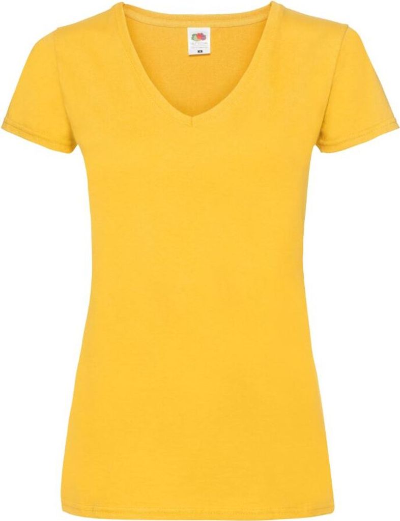 Damen T-Shirt Lady-Fit Valueweight V-Neck T - Sunflower, XS