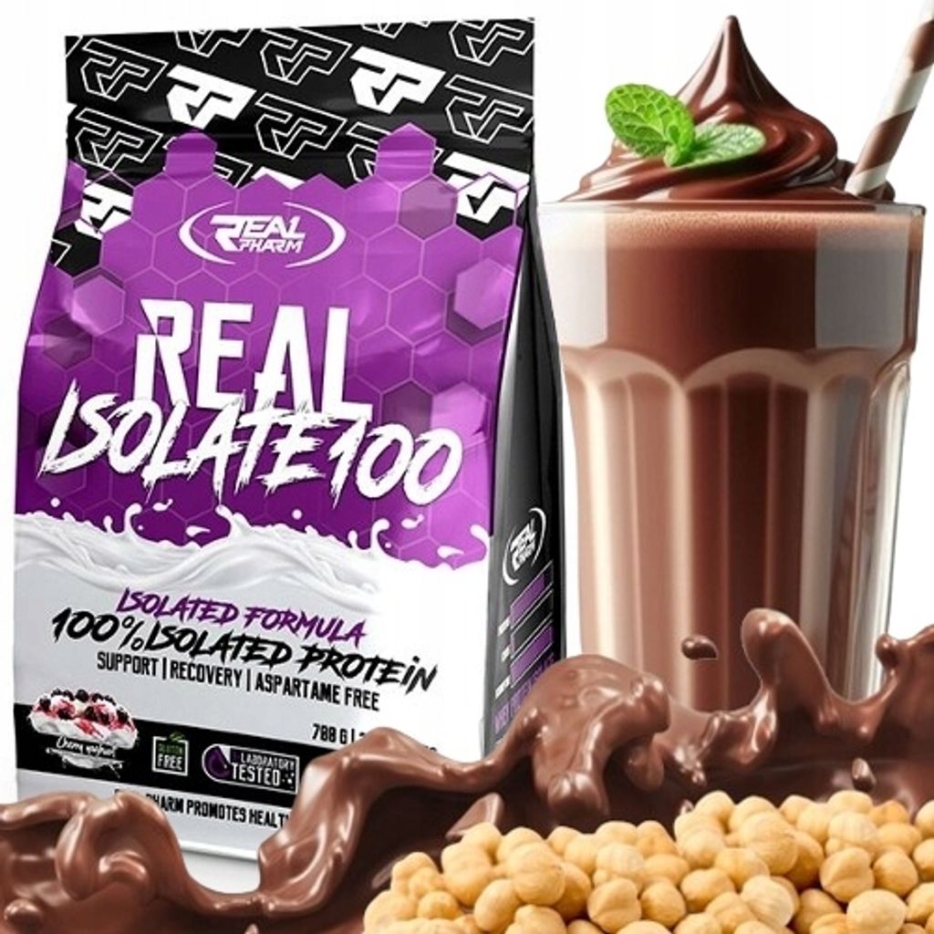 Real Pharm Real Isolate 100 WPI 700 g WEPEI ISOLATE Proteinpulver Molkenproteinisolat Geschmack: Schokolade-Haselnuss