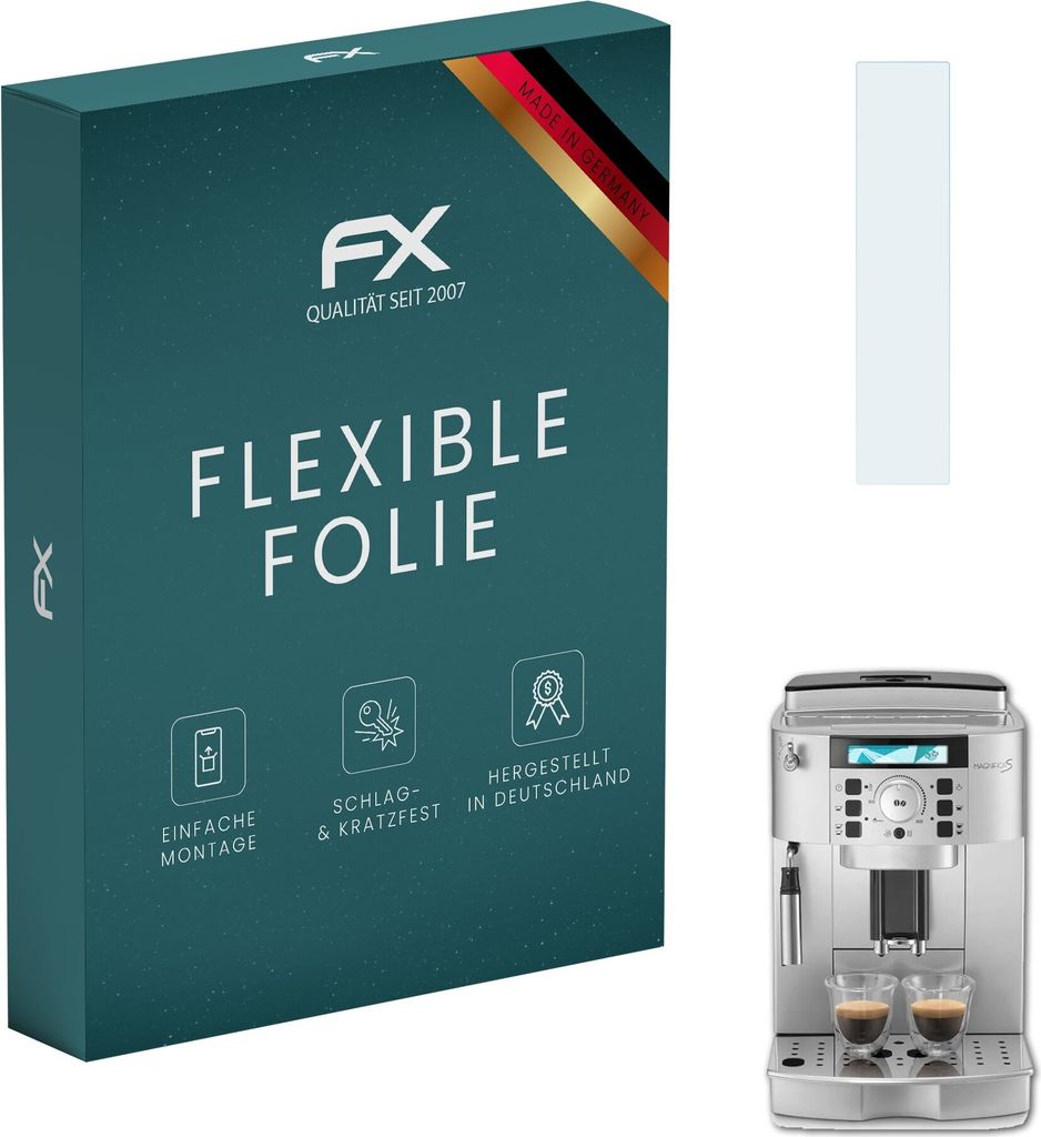 atFoliX FX-ActiFleX 2x Schutzfolie kompatibel mit DeLonghi Magnifica S (ECAM22.110.SB) Folie