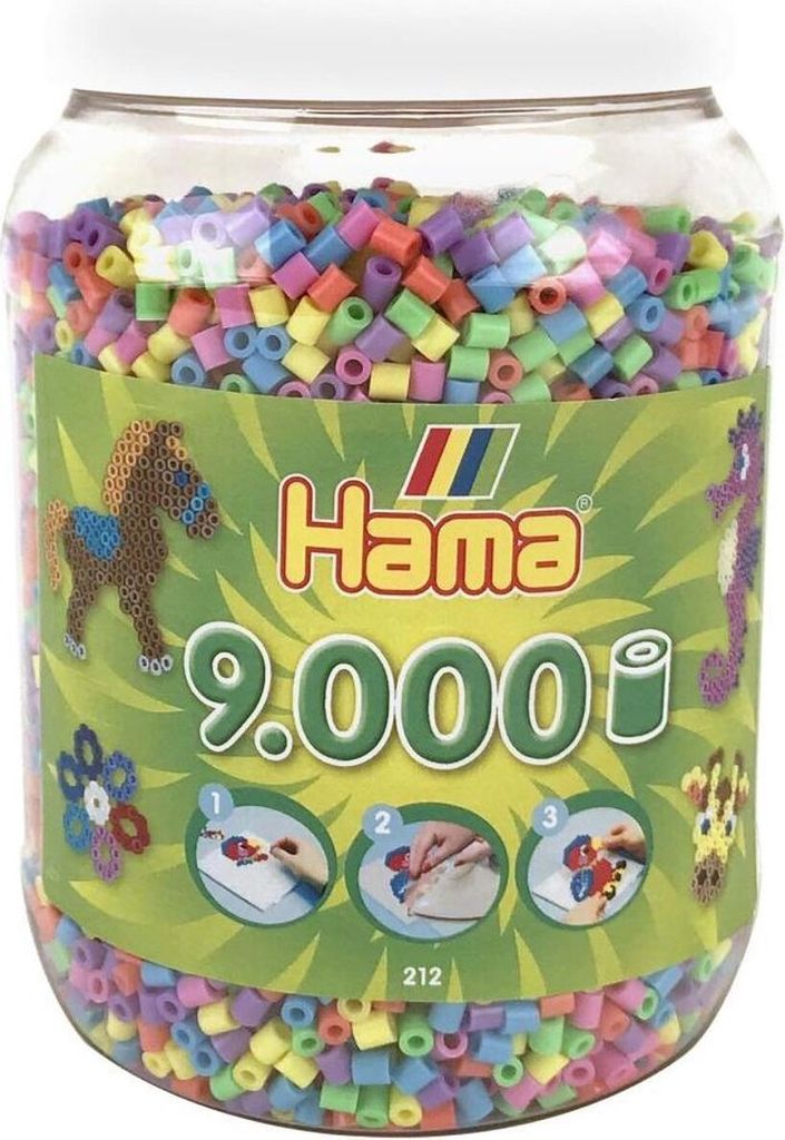 Hama Bügelperlenfass mit 9000 Stück Pastell | 2 Stk