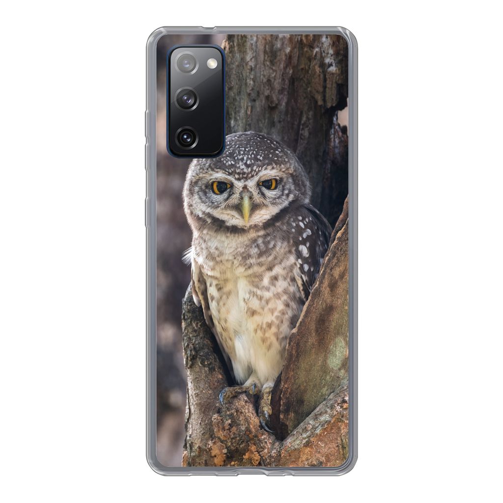 MuchoWow Handyhülle Schutzhülle Hülle für Samsung Galaxy S20 FE Eule - Baum - Wald Silikon Softcase Handy Hülle - Abdeckung