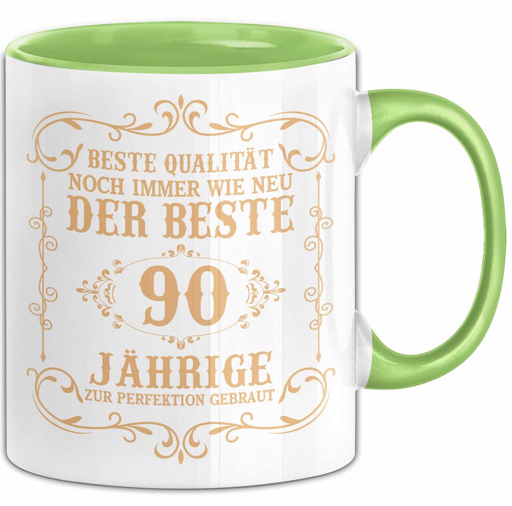 90er Geburtstag Geschenk Männer Vater Mann Noch Immer Der Beste 90-Jährige Zur Perfektion Gebraut Opa (Grün)
