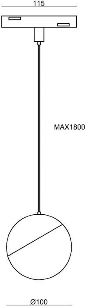 Suspension LED Magento Noire 7W Abigali - Design Longiligne 180cm
