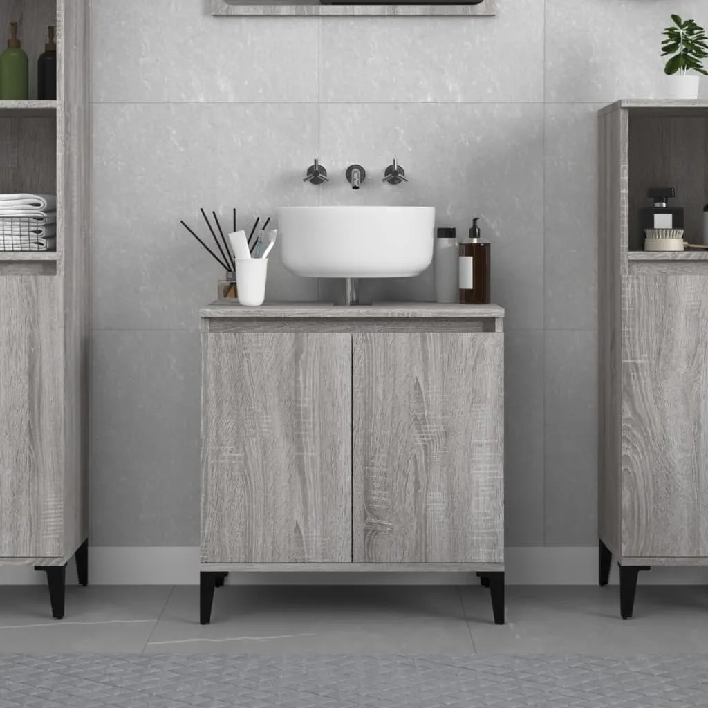 Mobile Lavabo Living Store Grigio Sonoma - Materiale Legno Rinforzato 58cm