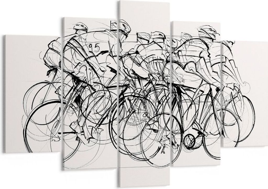 Bild auf Leinwand - Leinwandbild - Fahrrad Rennen Rad - 150x100cm - Wand Bild - Wanddeko - Leinwanddruck - Bilder - Kunstdruck - Wanddekoration - L...