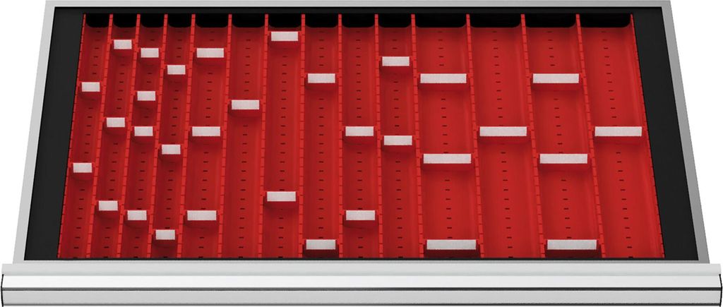 STIER Schubladeneinteilung Muldenplatten BLH 50 mm Innenmaß 800x450 mm 6 MP mit 2 Mulden