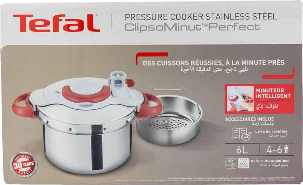 Tefal Clipso Minut' Perfect Schnellkochtopf – 6L Edelstahl mit Timer