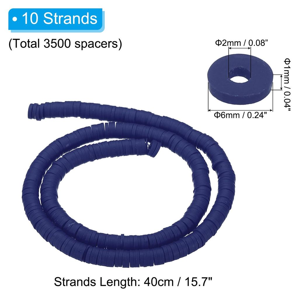 6mm Polymer Clay Perlen Spacer, 3500 Stš¹ck 10 Str?nge Runde Flache Handgemachte Perlen Spacer fš¹r Bastelarbeiten, Wohnkultur, Kettenarmb?nder...