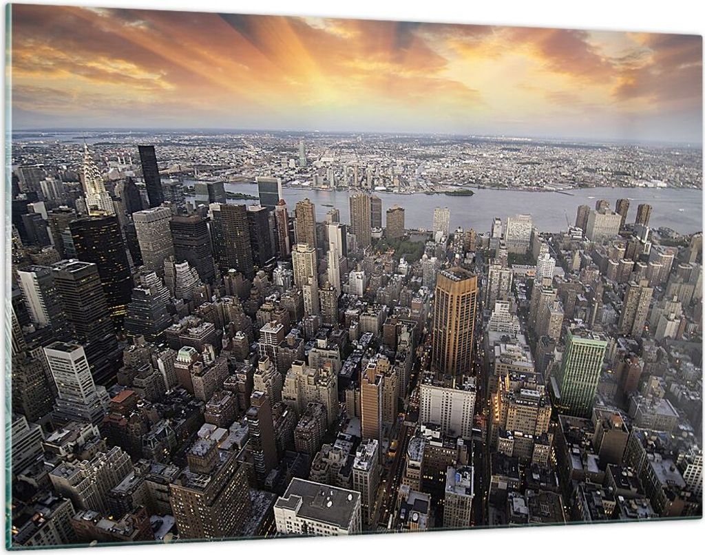 Bilder auf glas - Amerika wohnung architektur stadt - 120x80cm - Glasbilder - Wandbilder - Kunstdruck - Wanddekoration aus Glas - Glas Bilder - Wan...