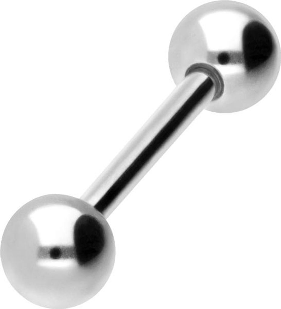 Zungenpiercing, Intim-Piercing Chirurgenstahl Barbell Silber Stablänge: 10mm + Stabstärke: 1,2mm + Kugelgröße: 4mm