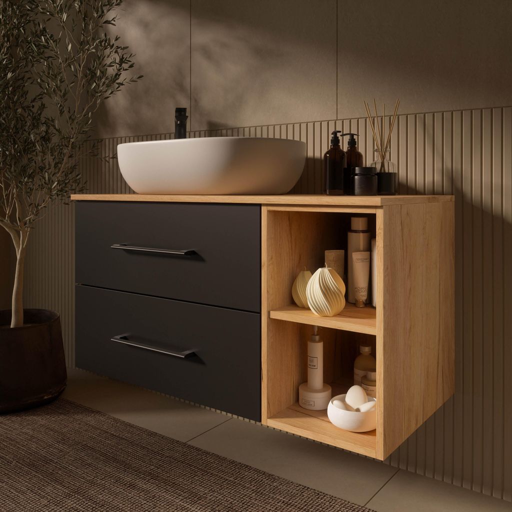 Planetmöbel LUX Badmöbel-Set Waschbecken mit Unterschrank Produktbild 