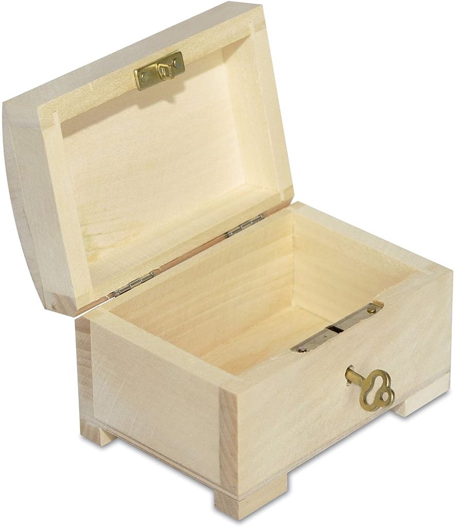 22 x 13 x 7 cm Holzbox Holzkiste mit Klappdeckel dekorative Aufbewahrungsbox 