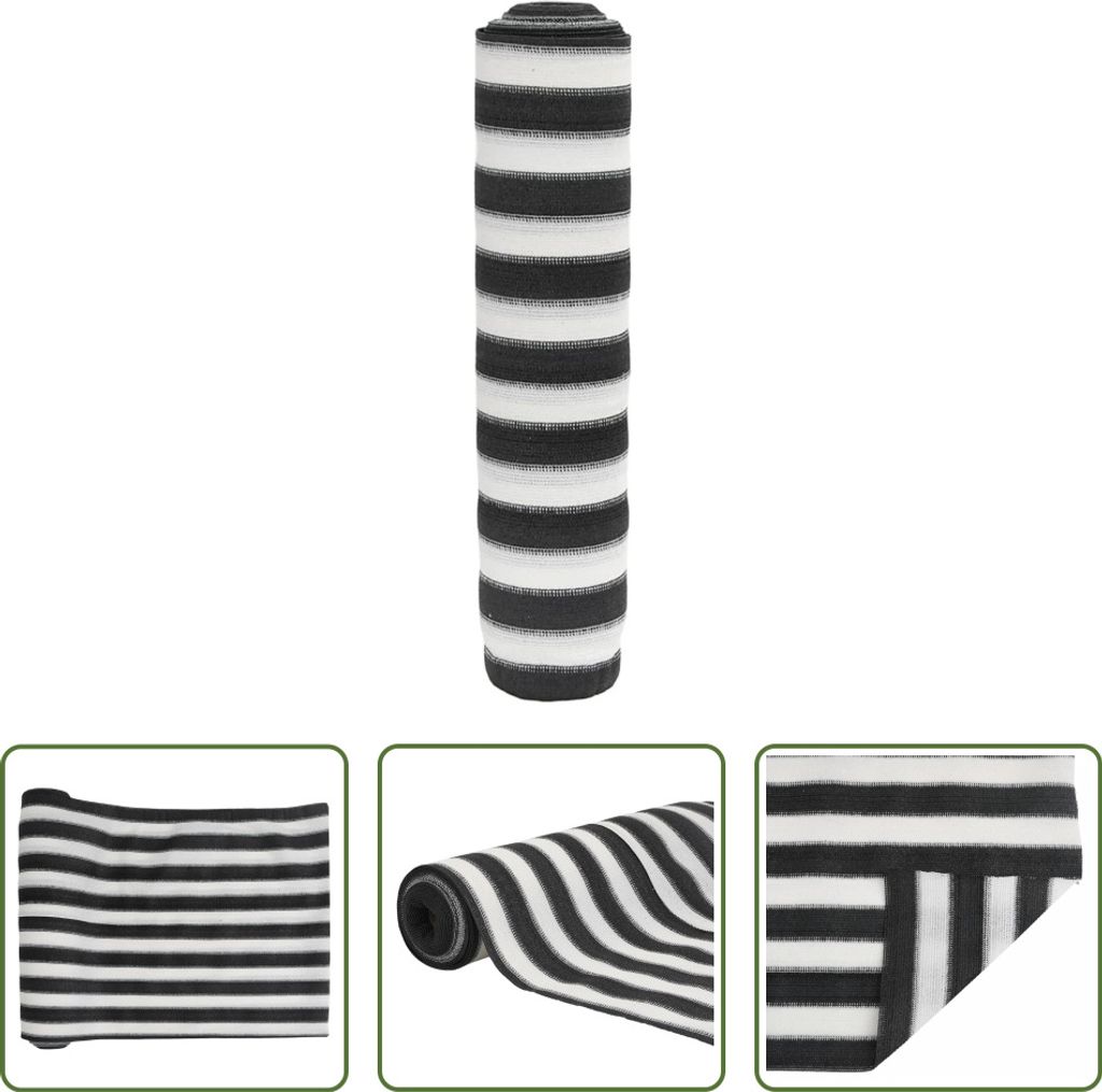 The Living Store Zaunblende Anthrazit und Weiß 1,5x50 m HDPE 195 g/m²