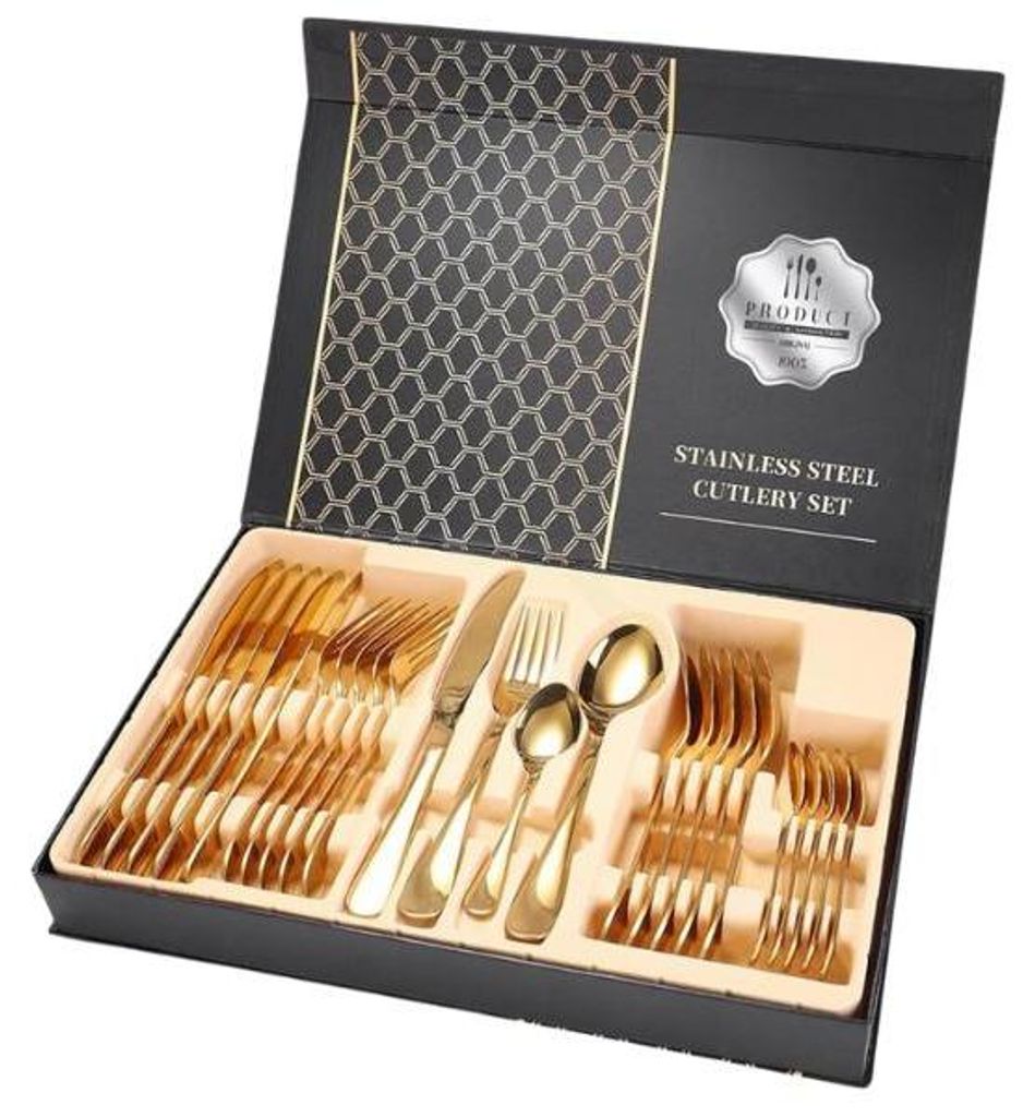 Elegante Servizio Da Tavola In Oro – 24 Pezzi Per 6 Immagine del prodotto 