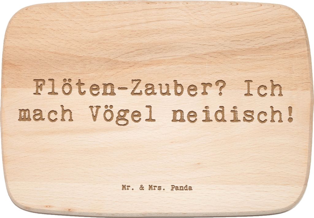 Mr. & Mrs. Panda Frühstücksbrett Spruch Flöte Zauber - Transparent - Geschenk, Spielen lernen, Schneidebrett, Frühstücksbrettchen, massivholzb...
