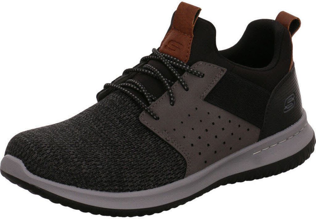 Skechers Delson - Camben, Laufen, Männlich, Erwachsener, Schwarz, Grau, Einfarbig, Schnürverschluss