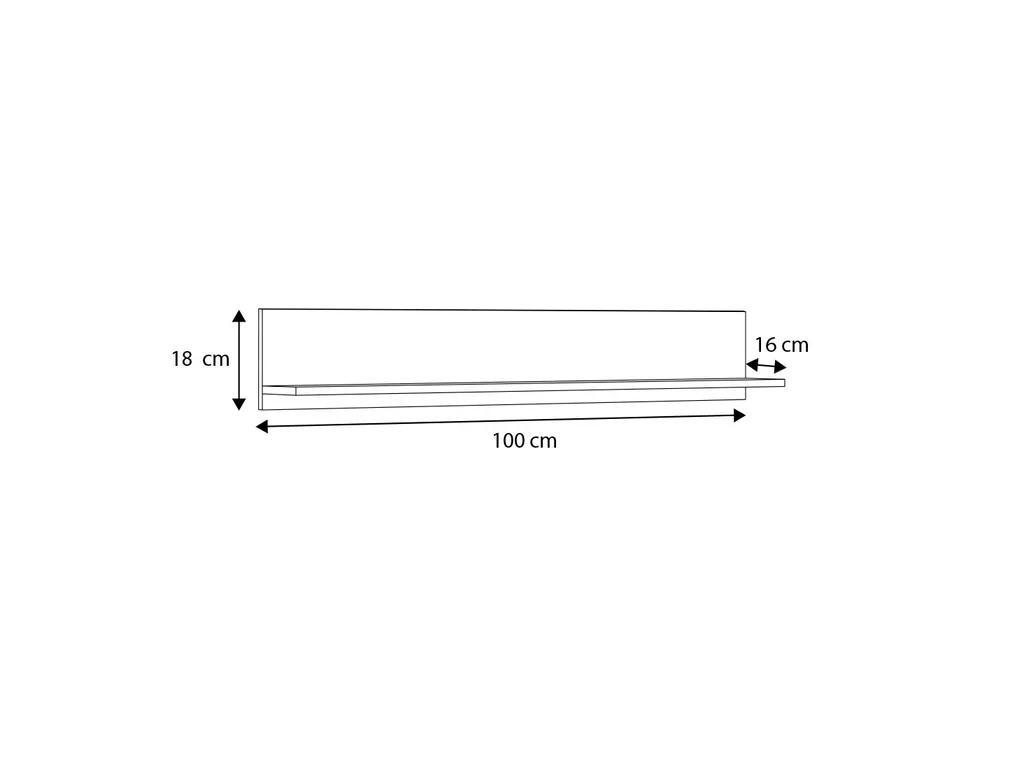 Scaffale a Parete SHELF 100x18 cm Bianco - Mensola Moderna Sospesa - 2
