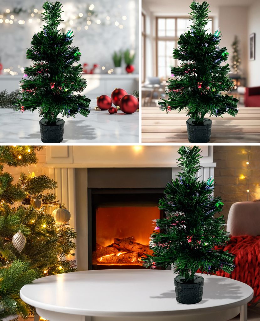 Fiberglas Weihnachtsbaum: Deko-Tannenbaum, LED-Beleuchtung