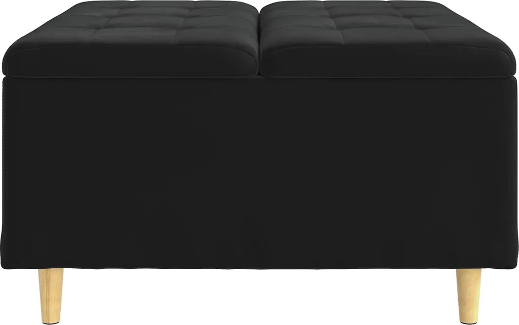 vidaXL Pouf con cuscino Nero 60 x 60 x 45 cm Tessuto