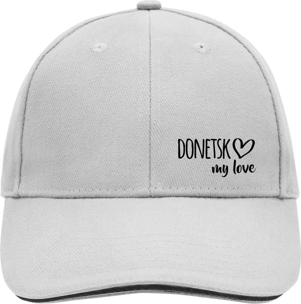 Huuraa Cappy Mütze Donetsk my love Dark Grey/White Baumwolle 6-Panel Kappe Geschenkidee