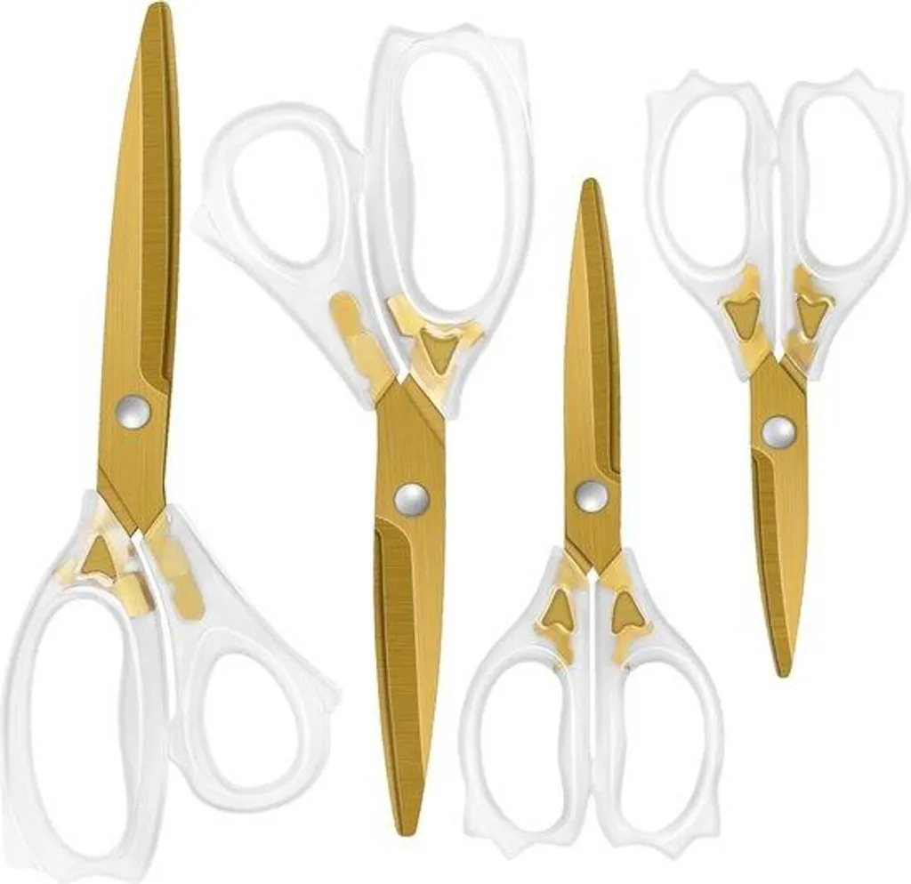 Ciseaux polyvalents pour loisirs créatifs et bureau, titane lot de 4