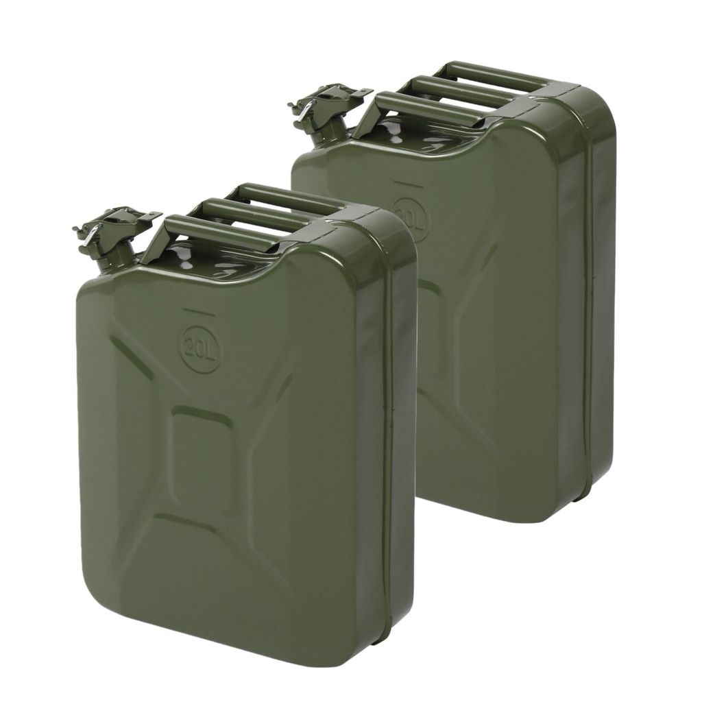 2x Stahlblech Kraftstoff Kanister Grün 20L Produktbild 