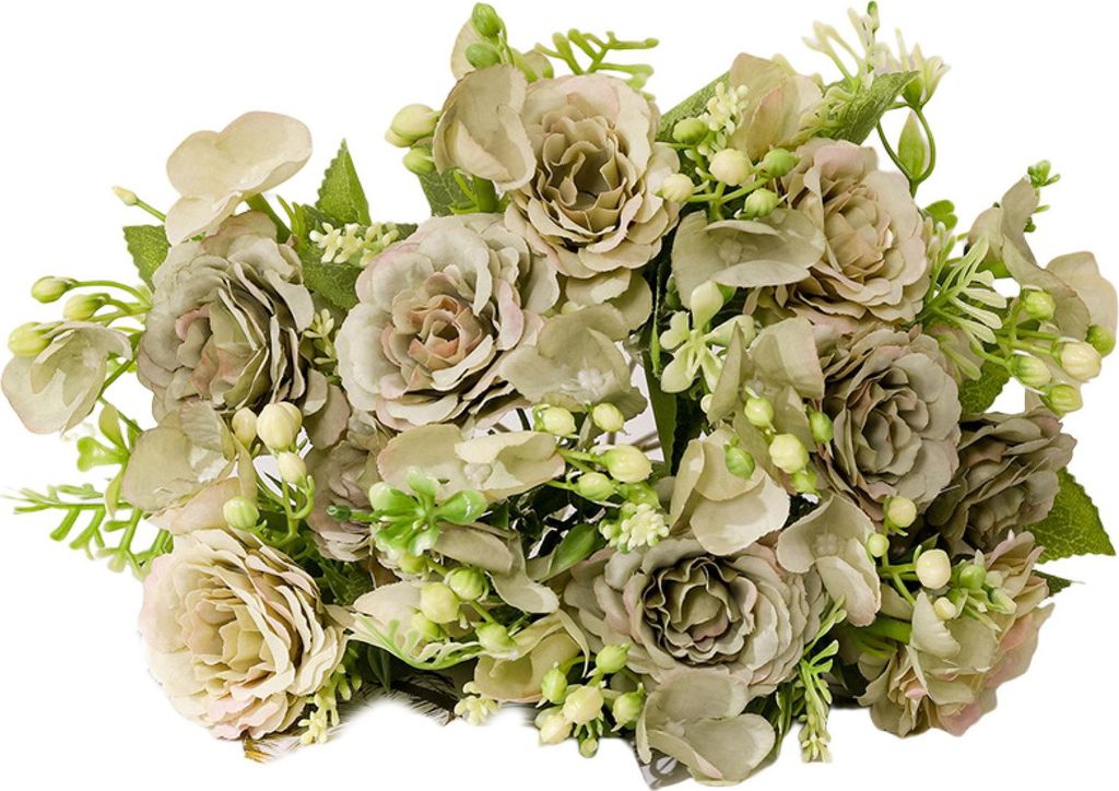 1 Bündel künstlicher Blumen realistisch aussehend 5 Forks Simulation Peony Blume Hochzeit Dekoration Wohnkultur-Grün