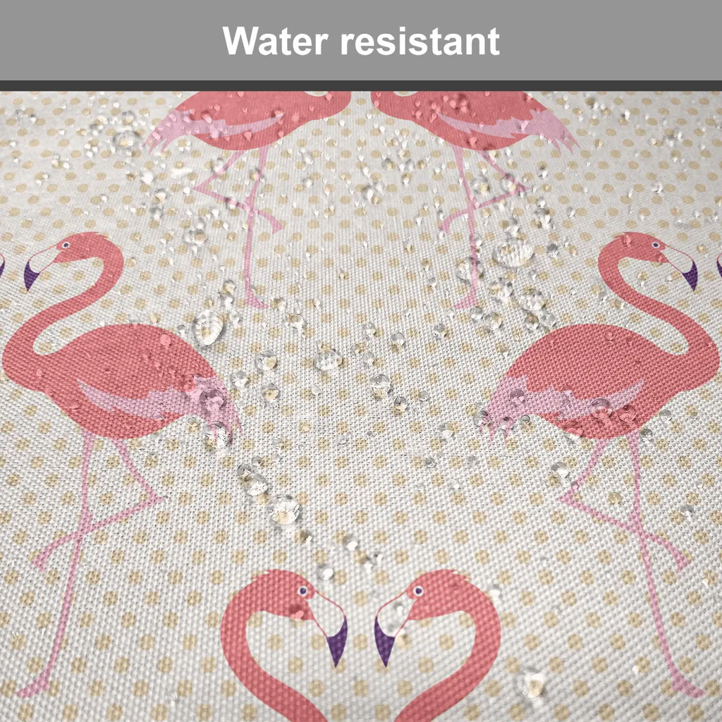 ABAKUHAUS Flamingo imbottitura per sedie da sala da pranzo, Retro Dots Tropic Vogel, cuscino decorativo impermeabile con cinturini per sedie da cucina, 40 cm x 40 cm - confezione da 4, beige scuro corallo lilla - 3