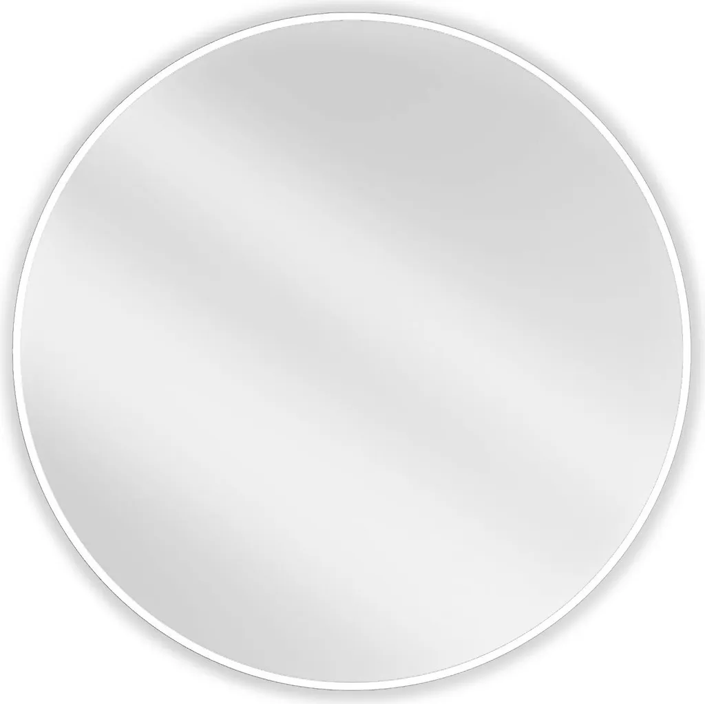 Mexen Loft specchio da bagno rotondo 90 cm, cornice bianca - 9850-090-090-000-20