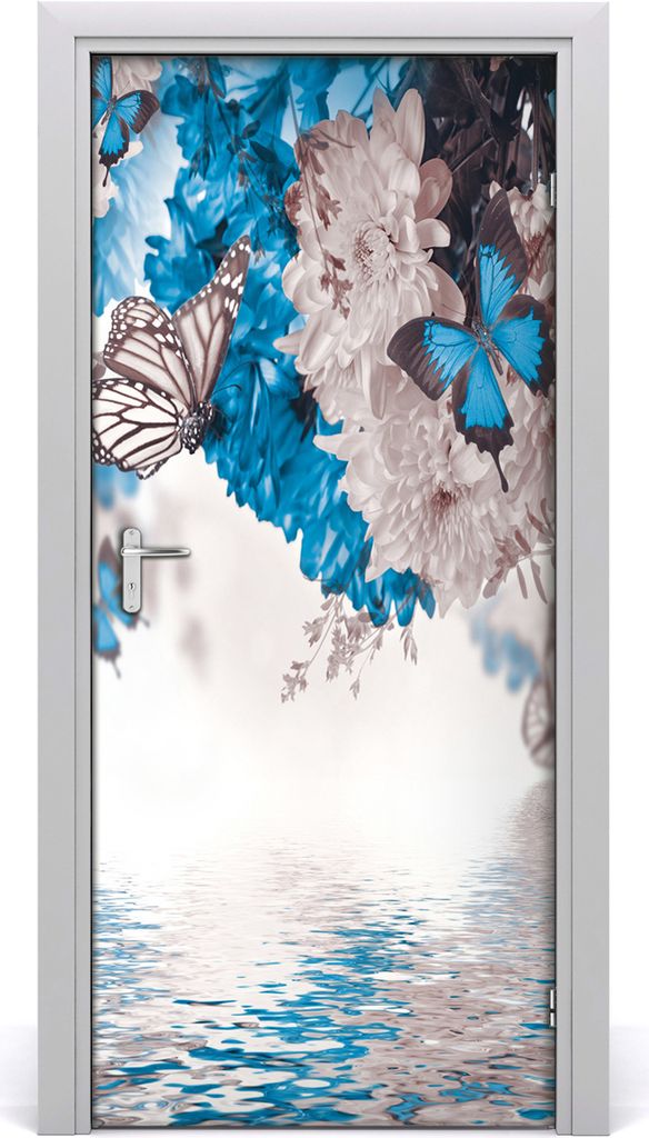 Tulup Türaufkleber 95x205 cm Dekorative Aufkleber Selbstklebend Wasserdichte Tapete Abnehmbar Schlafzimmer Wohnzimmer Wohnkultur - Blumen und Schm...