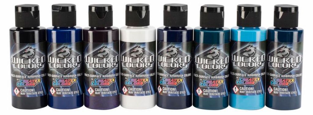 Createx Airbrushfarben Wicked W114 Kent Lind Set cold 116114 Airbrush Farbe