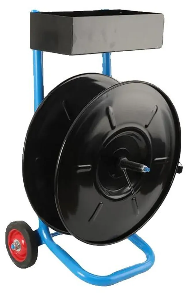 Dévidoir chariot à courroies professionnel avec roues gomme et rangement